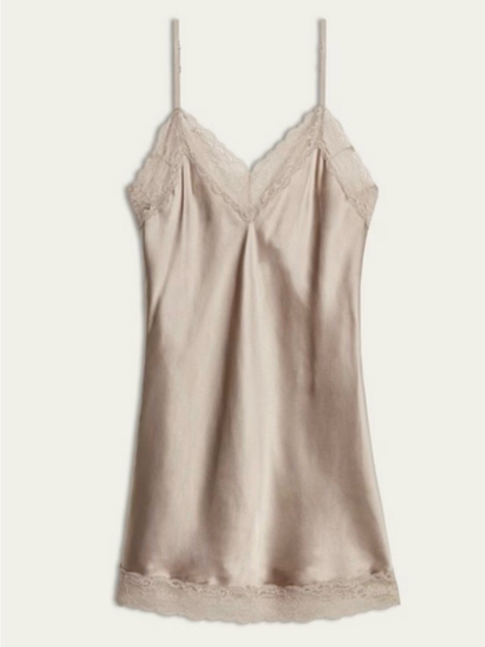 intimissimi Silk Slip with Lace Insert Detail Chemise Ivory Beige S/M - Picture 11 of 11